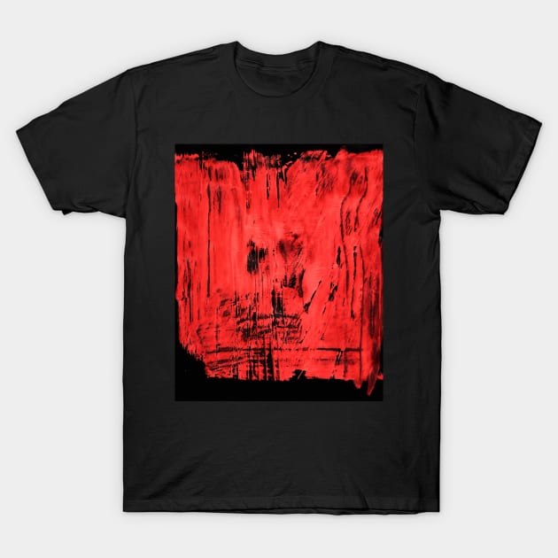 Simple abstract black-red textured watercolor, trendy earthy tones, colors. Hand-painted texture, splashes, drops of paint, smears. Best for backgrounds, wallpapers, covers and packaging, wrapping. T-Shirt by Olesya Pugach